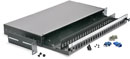 SC SIMPLEX / LC DUPLEX PANEL, 24 cutout, 1U (without couplers) sliding tray, fibre management